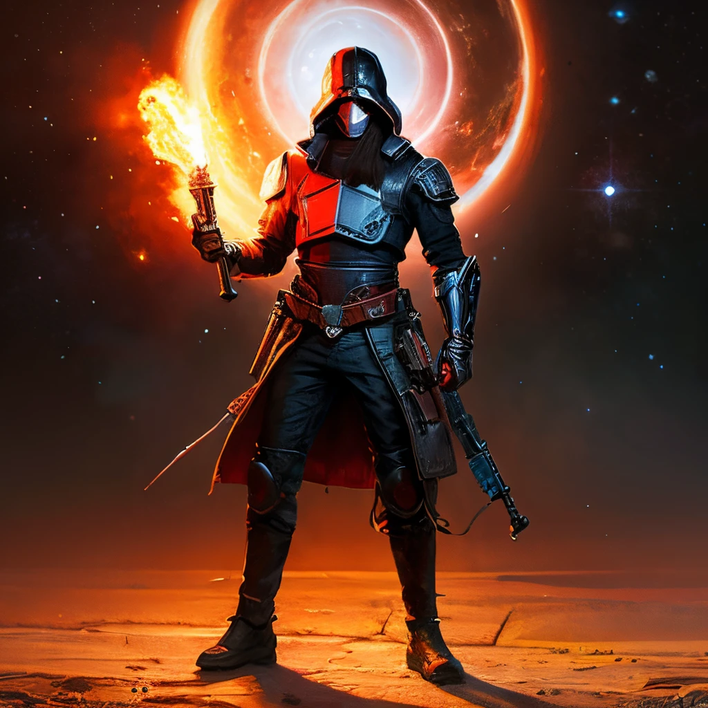 Man good face rebel fantasy full body science fiction painting