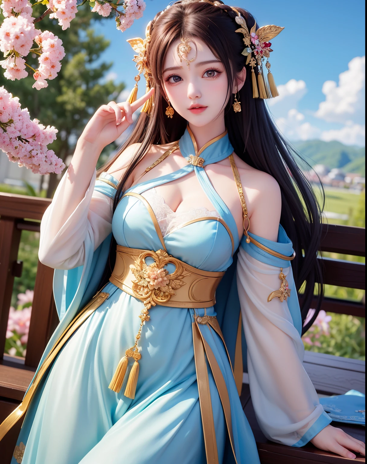 (8K, RAW photogr:1.2),Best quality at best, 超高分辨率,dramatic angleluttered detailed color splashes), (illustratio),(((1 girl))),(long whitr hair),(Sateen:0.9),(hair adornments:1.4),there  an ancient palace next to the girl,On Chinese Clothing), colored ink drawing,(splash of color),colorful splash,(((Colorful))),(a sketch:0.8), tmasterpiece,Best quality at best, beautifully painted,The  very detailed,(Denoising:0.6),[Splash ink],((ink refraction)), (beautiful detailed sky),themoon,highly,Detailed pubic hair,(tmasterpiece, Best quality at best, extremely detaild的 CG unified 8k wallpapers,tmasterpiece, Best quality at best, ultra - detailed),(Radiant Licorice),
