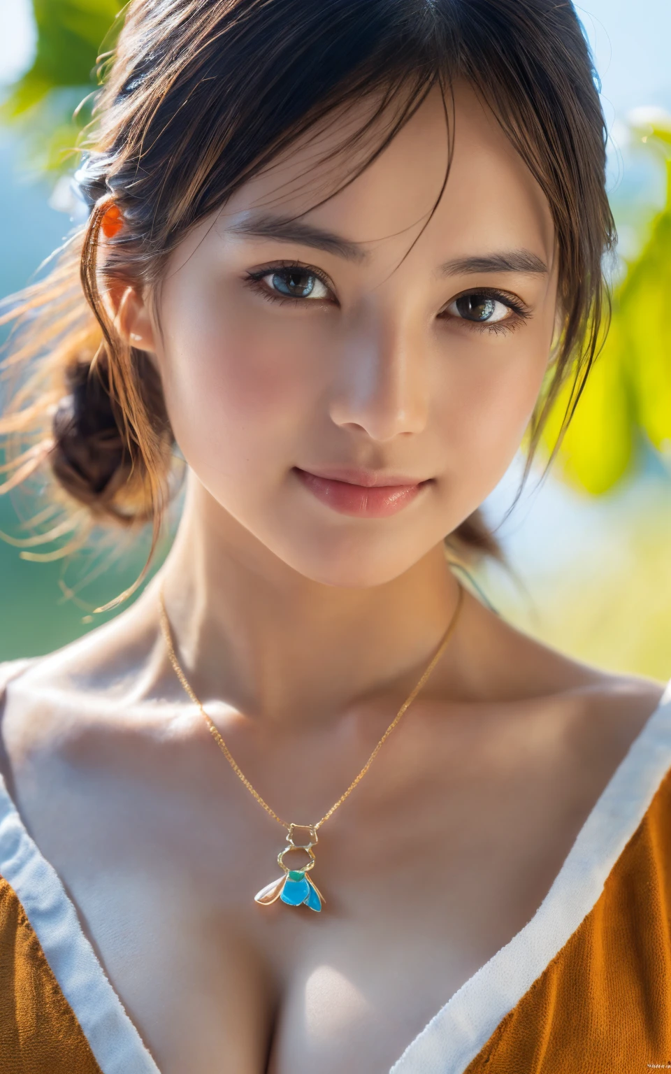 (masutepiece:1.3), (8K, Photorealistic, Raw photo, Best Quality: 1.4), Japanese, (1girl in), Beautiful face, (Realistic face), (Black hair), Beautiful hairstyle, Realistic eyes, Beautiful detailed eyes, (Realistic skin), Beautiful skin, Attractive, 超A high resolution, A hyper-realistic, Highly detailed, Golden ratio,School uniform. (3 Gills:1.5), (Sony Alpha 1, 50.1 megapixel full-frame CMOS sensor, 8K video recording function), (telephoto lens), (Realistic),(8K, 超A high resolution, Best Quality, masutepiece:1.2),Ultra-detailed,beautifull detailed face, FULL ANATOMY,(Beautiful detailed eyes:1.3),Smile,extremely delicate and beautiful, Extremely detailed, nffsw, Unity, 8K Wallpaper, amazing, finely detail, Ultra-detailed, High resolution, Extremely detailed, extremely detailed eye and face,Wet, ((Luxury Hotels:1.1)),((Colorful micro bikini:1.1)), [Ponytail],(huge-breasted, cleavage:1.3),