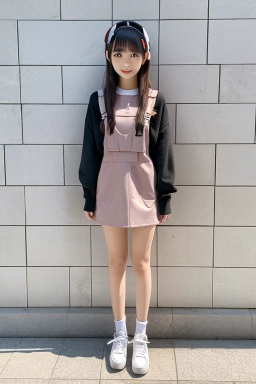 1girl in, Full body photo, square shapes, kawaii, erect through
