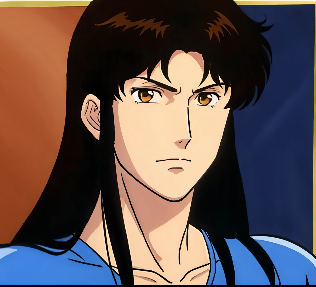 long brown hair man, Anime man in blue leotard, Portrait of character, deviantart, neogeo, Portrait Knight of Zodiac Boy, Knight of Zodiac Boy, brown eyed man, male anime characters