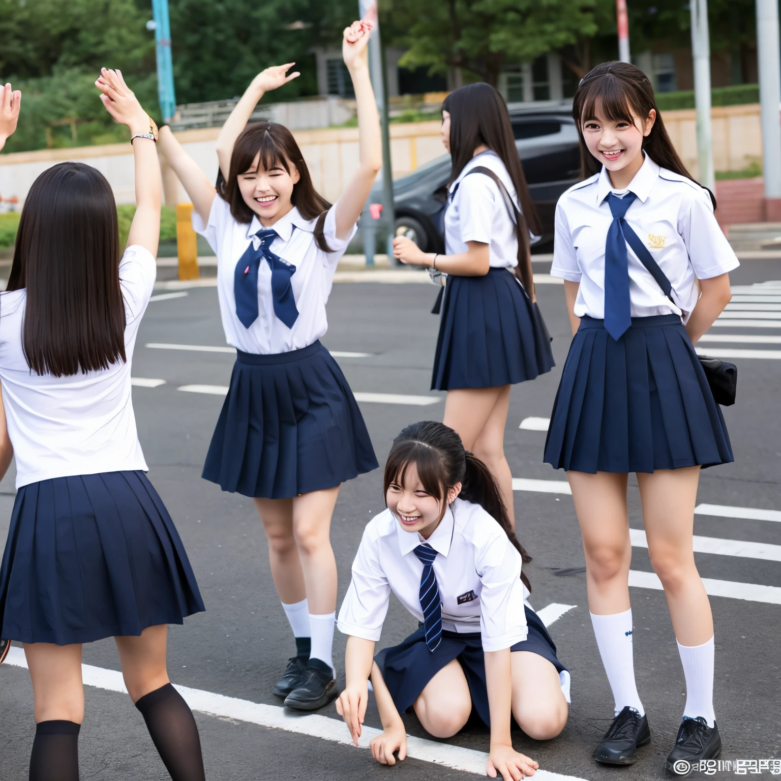 in Japan5A girl of a grade is embarrasy taking off her pants