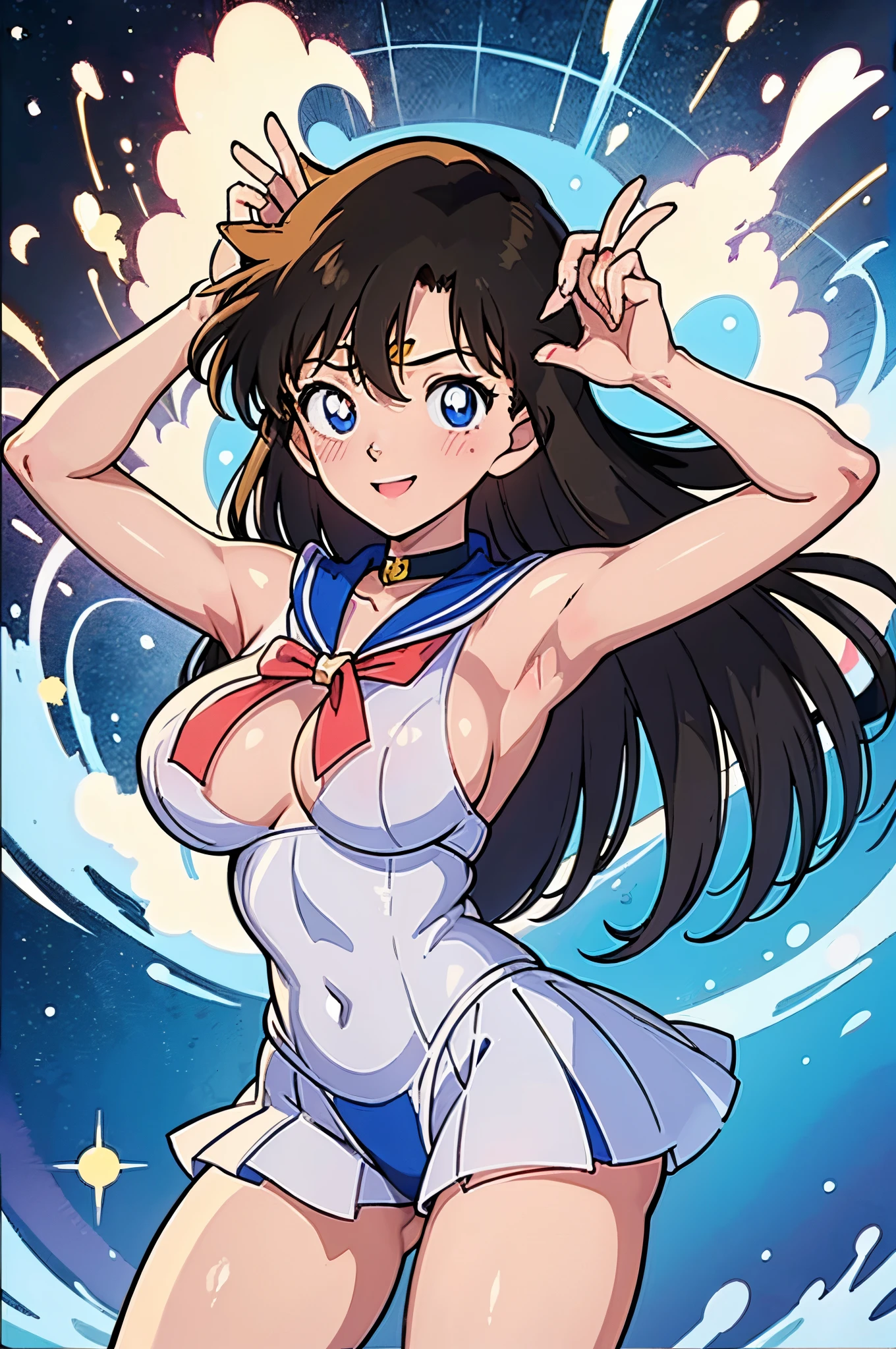 Sailor Senshi Uniform、pantiy、undergarment、s ass、Tiusto shot、Looking at Viewer, View here、Looking at the camera、nffsw、Face exposed to light、Sparkling eyes、Lively eyes、Crisp Contours、Clear contour lines、Clear contour lines、detailed contour aig eyes、Clear eyes、clearly defined eyes、A smile、A smile、Proud face、which are full of confidence々Face、cute face,((masutepiece)),((Best Quality)),Ultra-detailed,illustratio,explicit,Beautiful body,Beautiful nose,Beautiful character design,Perfect eyes,Perfect face,Wallpaper,超A high resolution,4K,Photography,(Beautiful, Large breasts:1.2),(Beautiful face:1.2),(Beautiful legs, Perfect legs),Shiny skin,official style,1girl in,masterpiece、Top image quality、Detailed details、One girl,Large breasts、huge-breasted、