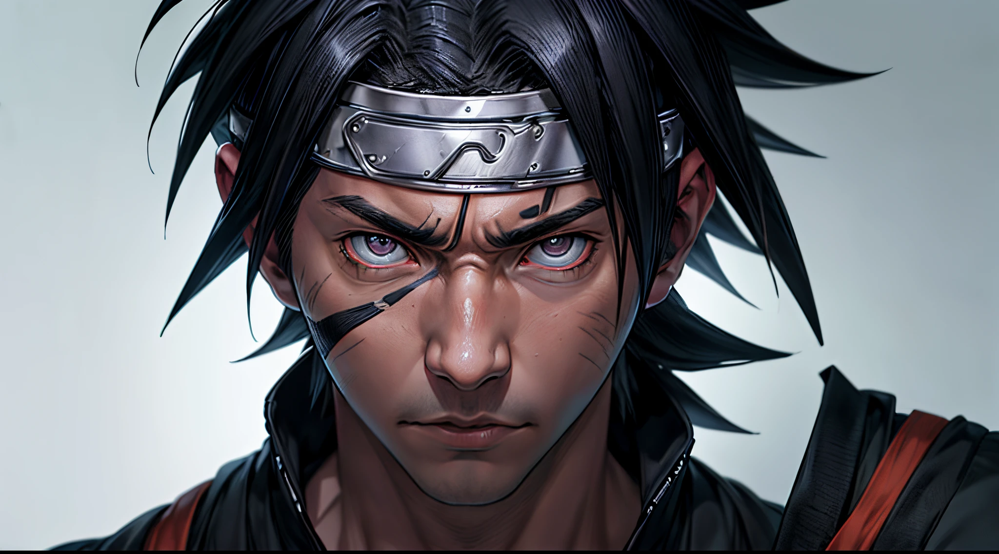 sasuke, sasuke, Create naruto avatar, a close badass look. Inspired by sasuke from Naruto, photo (photorealism) (realistic) (ultra HD) (8k wallpaper) (fine detailtreme details on face)