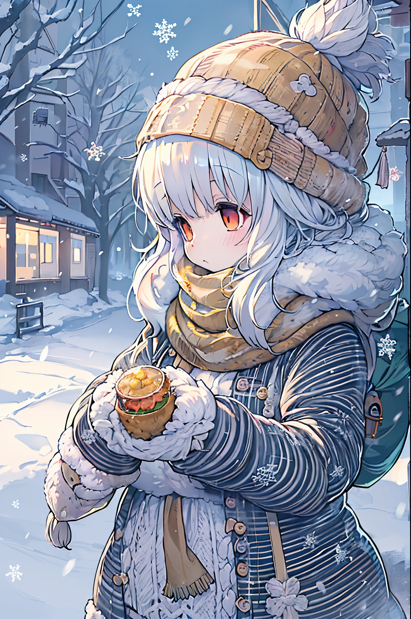 Anime girl in winter dress with snowman, small curvy loli, Lori, frosty, Cute anime girl, Pixiv Contest Winner, pixiv, In the snow, (Snow), winter concept art, cute artwork, anime moe art style, splash art anime loli, small li girl, cold snowy, Cute Anime, Digital art at Pixiv