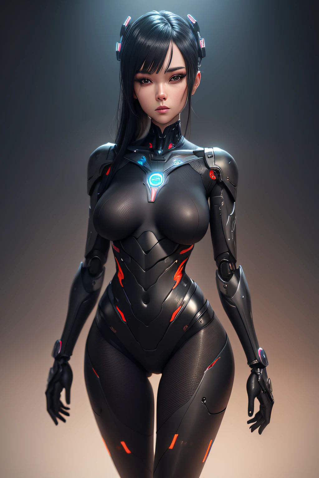 Female robot trying to wear black pantyhose, nffsw, retinas, masutepiece, ccurate, Anatomically correct, Textured skin, Super Detail, high details, High quality, Best Quality, hight resolution