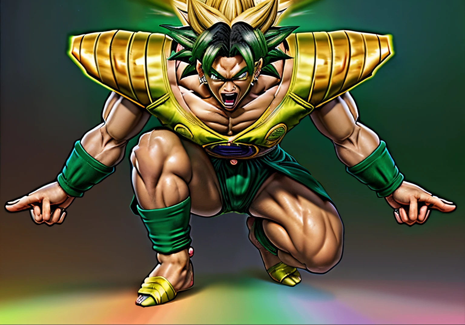 dragon ball, saiyan, kefla, big breasts, naked, bare, full body