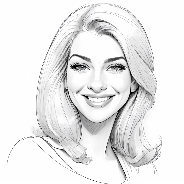 um desenho de uma mulher com um grande sorriso no rosto, estilo caricatura, caricature illustration, caricatura, retrato dos desenhos animados, caricatura!!!, caricatural, professional sketch, digital sketch, charicatura, caricaturista, political cartoon style, Retrato estilizado H 640, Martha Jungwirth esboço, Directed by: Emerson Silva, desenho dos desenhos animados, cara dos desenhos animados