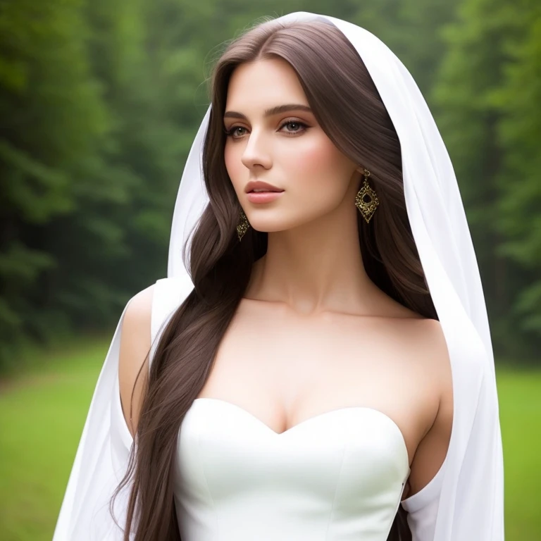 a close up of a woman with long hair wearing a white dress, very beautiful woman, beautiful portrait lighting, photo of a beautiful woman, Beautiful model, Inspired by Konstantin Vasiliev, Very, very beautiful, author:Diminasiev Mehanjisky, of gorgeous women, a beautiful woman in white, Anthony Brodowski