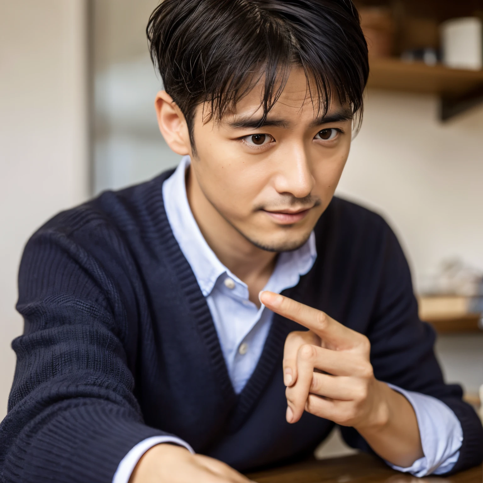 A man in his 30s learning English