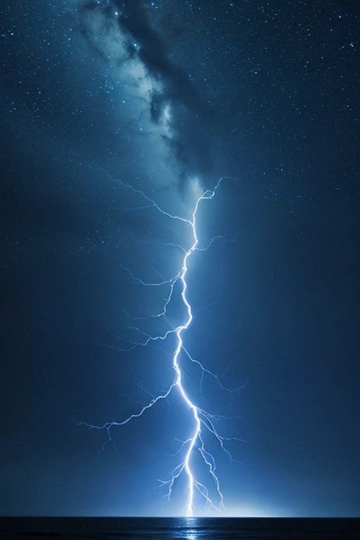 Blue lightning、countless lightnings、Dark sea、Fantastic、