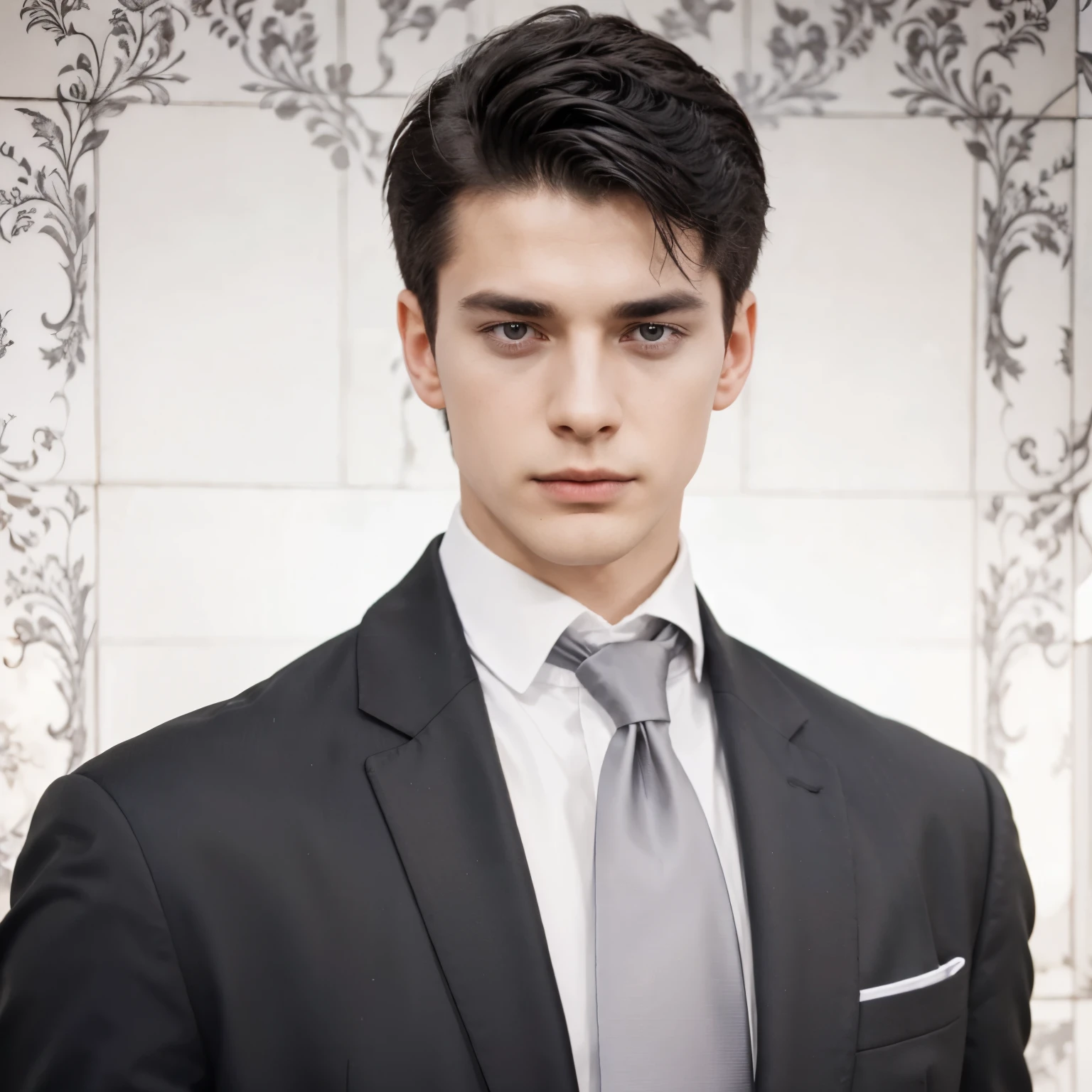 1boy, Matthias Von Herhadt, Black Jacket, Short hair, Black hair, realistic, ultra detail, 70mm lens,