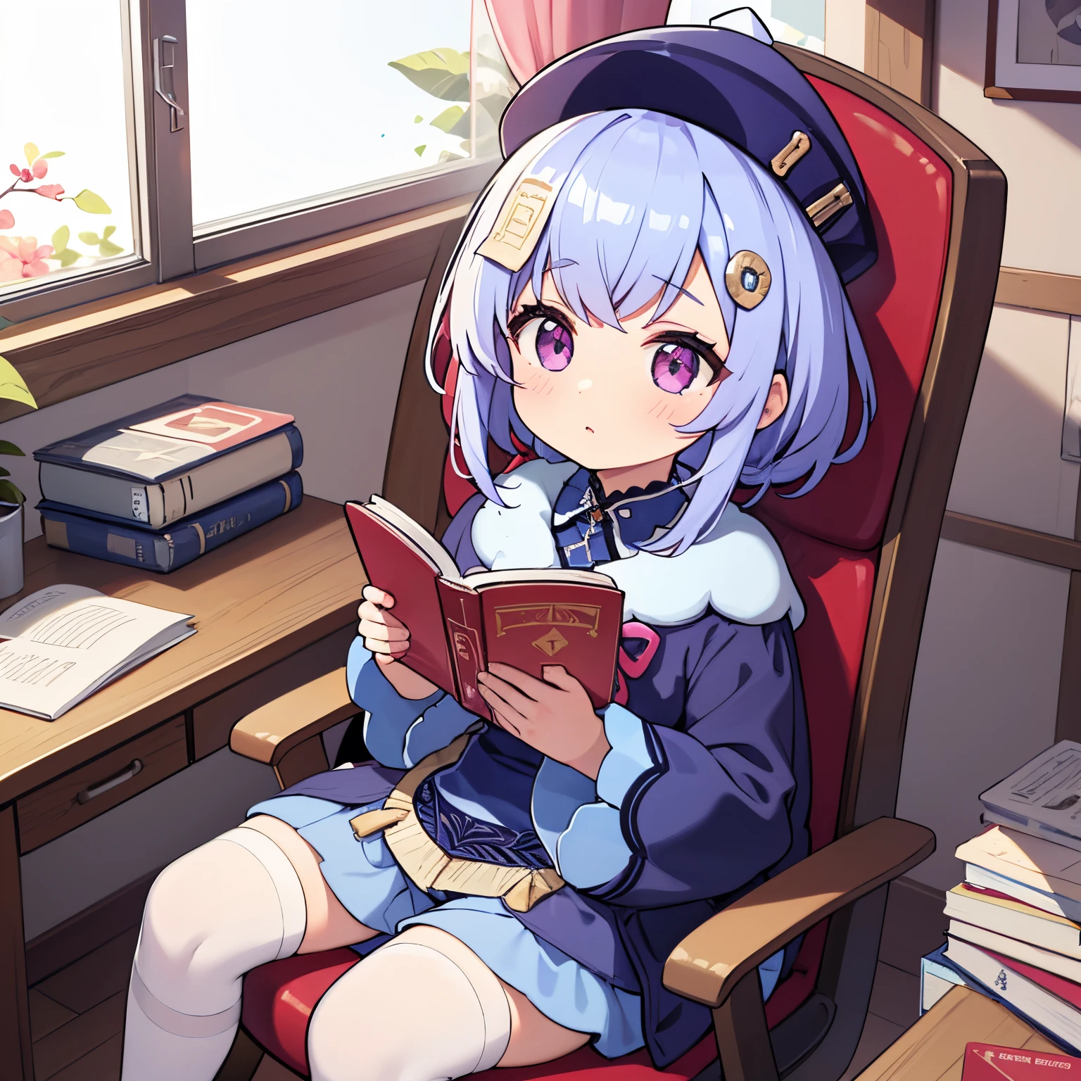 Girl, reading book, cute