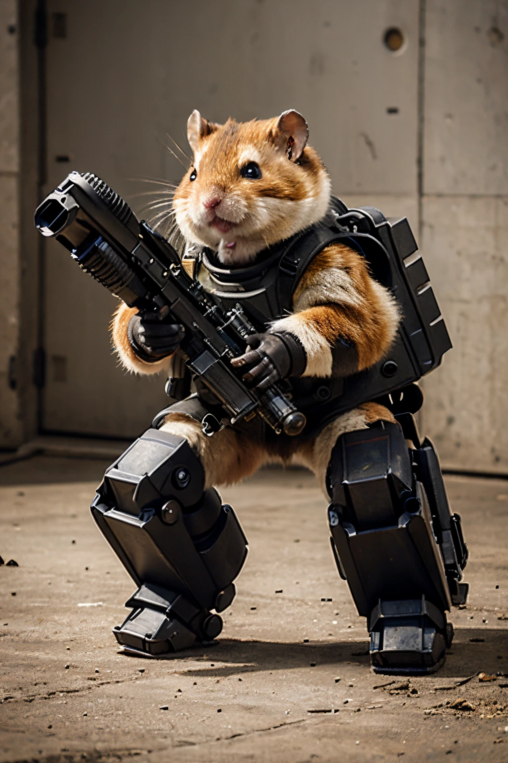 Battle hamster robot with grenade launcher