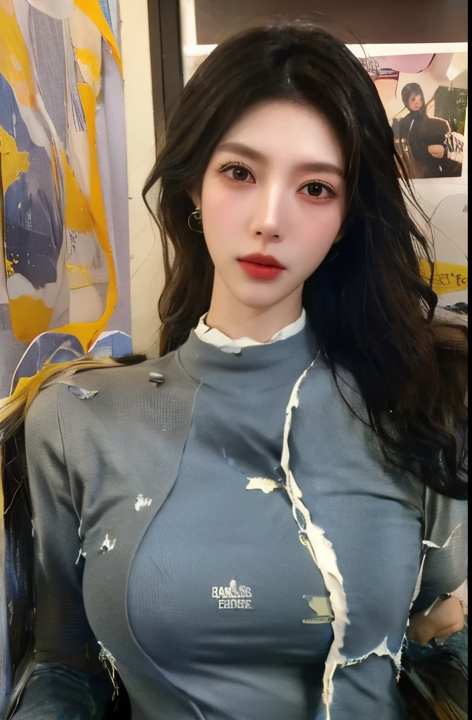 The highest image quality, tmasterpiece, super tall:1.4), Number of photos, 1 girl in,Highly Detailed Face and Skin Textur, 詳細な目, photorealistic eye, 美丽詳細な目, (Realistic skin), Attractive, Ultra-high sharpness, hyper realisitc, Very meticulous, the golden ratio, (sweatshirts, water leakage, hori&#39;tas&#39;too dark, be desperate, compassionate, Poor, 电影灯光, watery big eyes, watery big eyes, (Torn clothes: 1.5), ((wetclothes: 1.4)), bshoulders, True rain, Wet hair, ((Korea, of the whole body