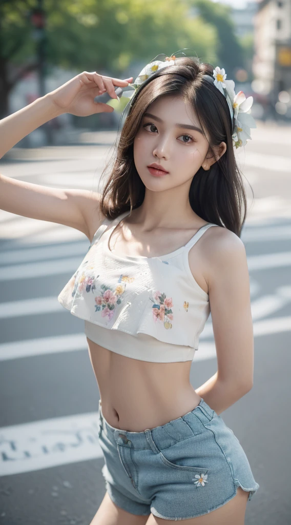 ((Top image quality、in 8K、masuter piece:1.3))、Realistic high-quality photos、beste-Qualit、Cute Girl - Fine Face、 beautiful Russian girl、Photo of slim little girl model、Russian model、Beautiful girl model、Young Russian girl、Young cute face、Russian girls、13-year-oldemaodel、utiful Model Girl、The innocent look of the girl next door、lovely delicate face、Brown hair、Beautiful brown eyes、Tear bag、drooping eyes、Young body