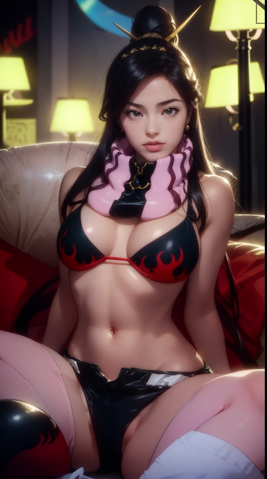 Hyper-realistic super detailed sexy Mitsuri Kanroji, NSFW, muy detallado, expresiones faciales sexys, Detail of seductive facial expression.: 1.4): 0.4], 16K resolution, 4k-resolution, dynamic  lighting, high-definition resolution, (pose sexy, Attractive position), (hiperrealista: 1.4), (Luz de fondo: 1.2), (Luz solar: 1), (altura completa: 1.8),(fondo contrastante: 1.5), (Hyperrealistic arm anatomy), (hyperrealistic leg anatomy), (Piel limpia), (Cinematic lighting: 1.7), (intimo), (Tecnología NVIDIA RTX Ray Tracing), (Perfect flat stomach), (Imagen en color),Create a 4K resolution, ultrarrealista, y obras de arte extremadamente detalladas que muestran a un CEO de Mitsuri Kanroji en un entorno de oficina corporativa con un estilo provocativo. Mitsuri Kanroji, el personaje central de la obra de arte., Conocida por su presencia imponente y su apariencia audaz. Ella se para frente a una gran ventana de vidrio de una oficina moderna que ofrece una vista del paisaje urbano..

 ((Mitsuri Kanroji (Asesino de demonios))), una chica con el pelo largo degradado de color verde rosado y ojos verdes, cabello verde, Cabello degradado, cabello multicolor, Cabello largo. Sha tiene una presencia imponente. Tiene una silueta provocativa pero profesional, con un traje de negocios entallado que resalta sutilmente su figura. Su maquillaje atrevido, with striking red lips and a look that demands attention.

She dressed provocatively,  A bold fashion statement. leotardo de colores brillantes, un toque de glamour a su apariencia general. shy and weak smile