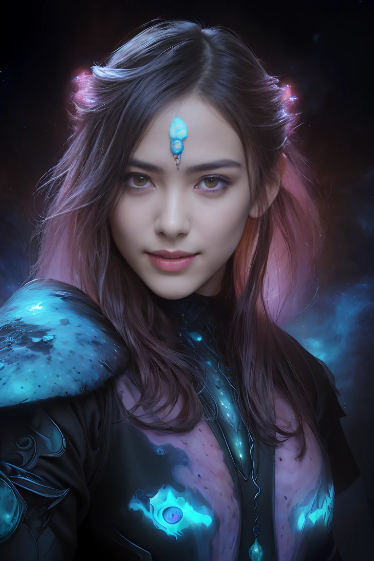 photo realistic, Official art, unity 8k wall paper, Very high resolution,
(1 beautiful teenage Italian girl is wearing detailed iridescent bodysuit with beautiful fractal or marble design:1.5), Incredible and spectacular scenes, blue Plasma Brain, Green Plasma Body, beutiful breast, obscenity, (Lewd smile:1.2), Obscene, (Immoral:1.2), (small breasts with beautiful raised pink areolas:1.5), (Expression of ecstasy:1.2), (Incredibly beautiful nature background:1.6), (18 years old:1.5), (A coquettish expression:1.6), (seductively smiling:1.6), (erotic posing:1.9), (Model Posing:1.8), Beautiful seductive face, Portrait, (Thick eyebrows:1.4), (Big scarlet eyes with fine symmetry:1.6), Photorealistic, (High resolution red eye:1.8), Intimate face, (ultra detailed skin texture:1.4), pale skin, Perfect Anatomy, (Beautiful toned body:1.5), Highly detailed beautiful hair, (Moist skin:1.2), (No makeup:1.3), (dark circles:1.1), (Emilia Clark:0.6) (Emma watson:0.3), (Jennifer Connelly:0.4), (sensual face:1.5), (Around her neck is a simple necklace of exquisite workmanship), (Bioluminescence with brilliant brilliance:1.4), (Luminous magic circle:1.5), Ruins of an ancient castle, Shining majestic cloud masses and sky, lightning bolt, Epic Realistic, (Greg Rutkowski:0.8), (teal and orange:0.4), (Art Station:1.5), (NSFW:1.2), (Wearing a gauntlet with a dense and very beautiful design decorated with jewels:1.1), Small chest, Galaxy, (nebulas:1.6), (Beautiful forehead with no ornaments:1.2), The Dark Knight, Fully armored body focus