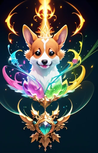 anthropomorphic super cute fantasy Welsh Corgi, 3D concept art, glowing effect, ornate, dynamic, centered, sharp focus, beautiful detailed, face very realistic, Game Art, hyper detailed, cartoon, cinematic, raytrace, Trend on artstation,