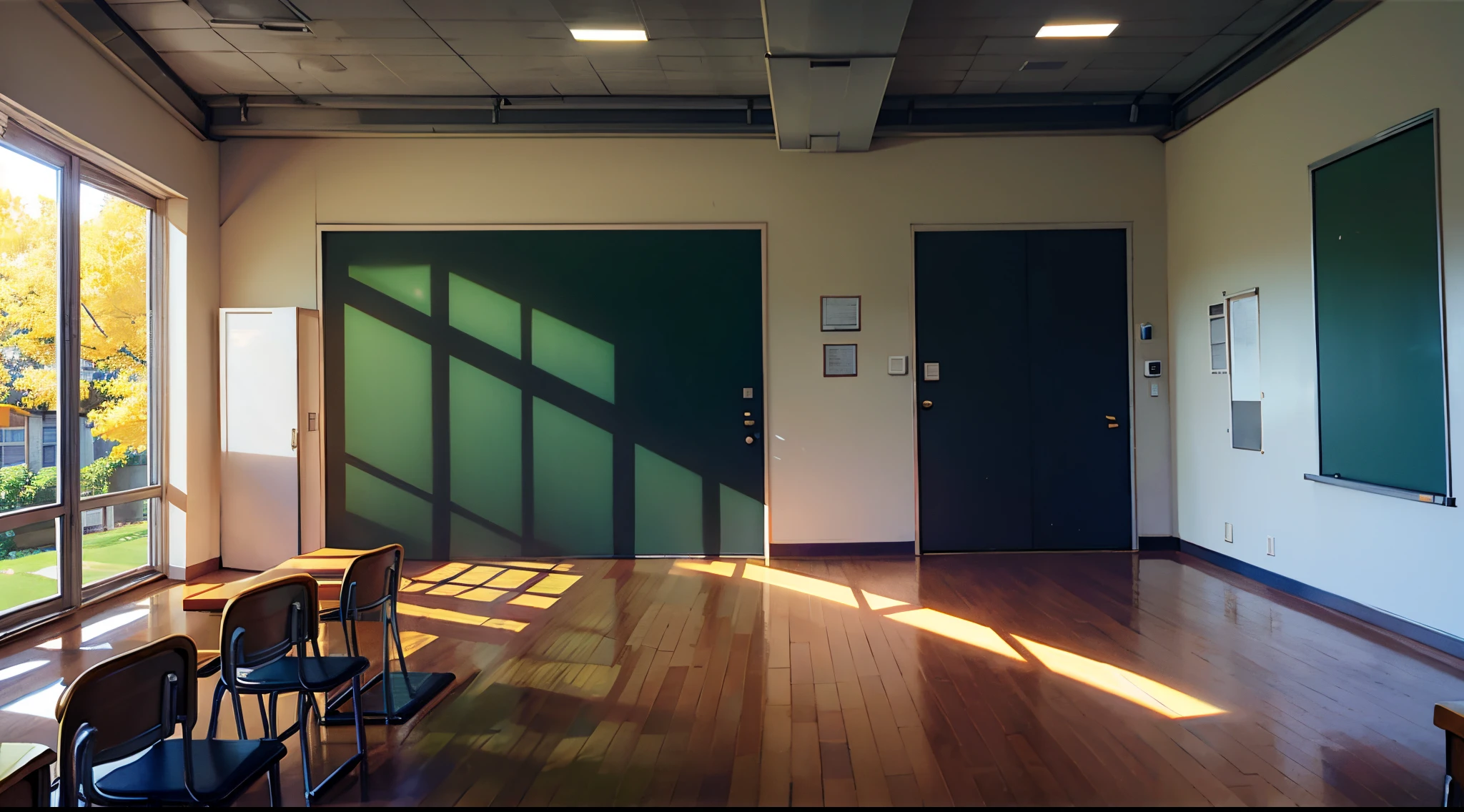 background, school. Sunny day, rays of light