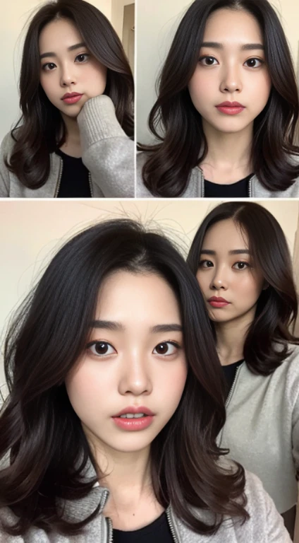 A woman with the same face as last time,Slender Abs、Loose wavy styling、bomber jacket、Beautifully expressed in every detail., Including face and skin texture.,Detailed eyes,Seducting look、full body Esbian