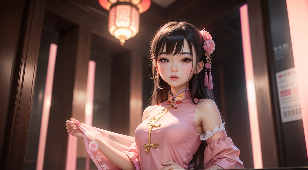 a woman in a pink dress posing for a picture, gorgeous chinese models, Popular topics on cgstation, Beautiful Asian Girls, ChineseGirl, Most models | Art germ, cgstation trends, Korean girls, gorgeous young korean woman, beautiful Korean women, Guviz, Gurwitz style artwork, yanjun cheng, actual. cheng yi