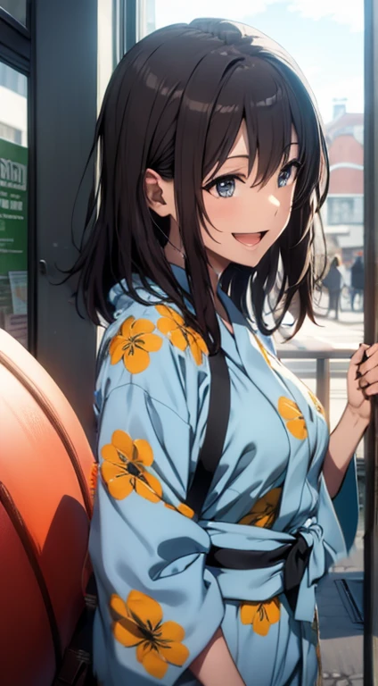 a 20 year old latina girl with black hair with the background of her town --auto --s2
