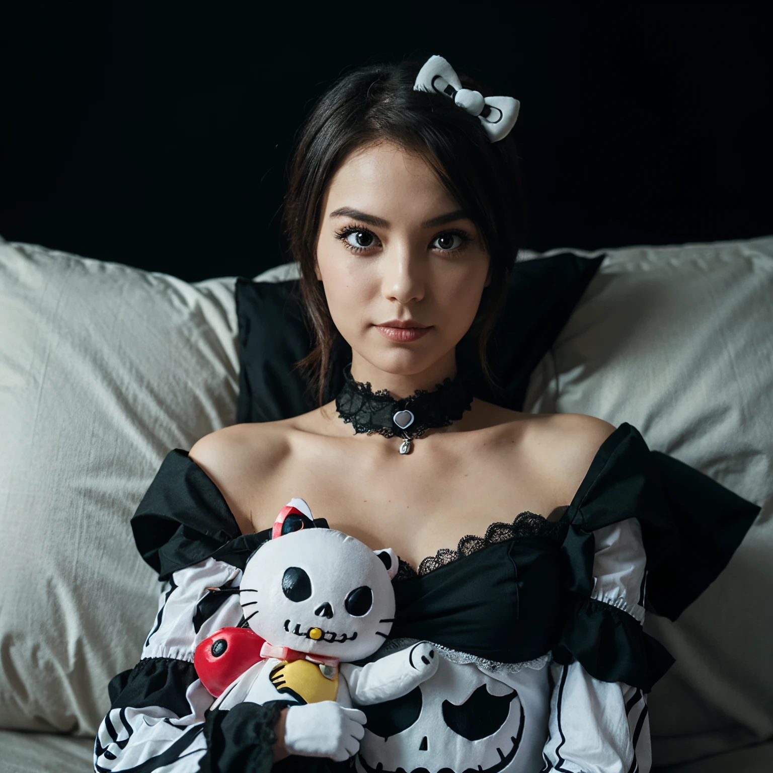 jack skellington holding hello kitty