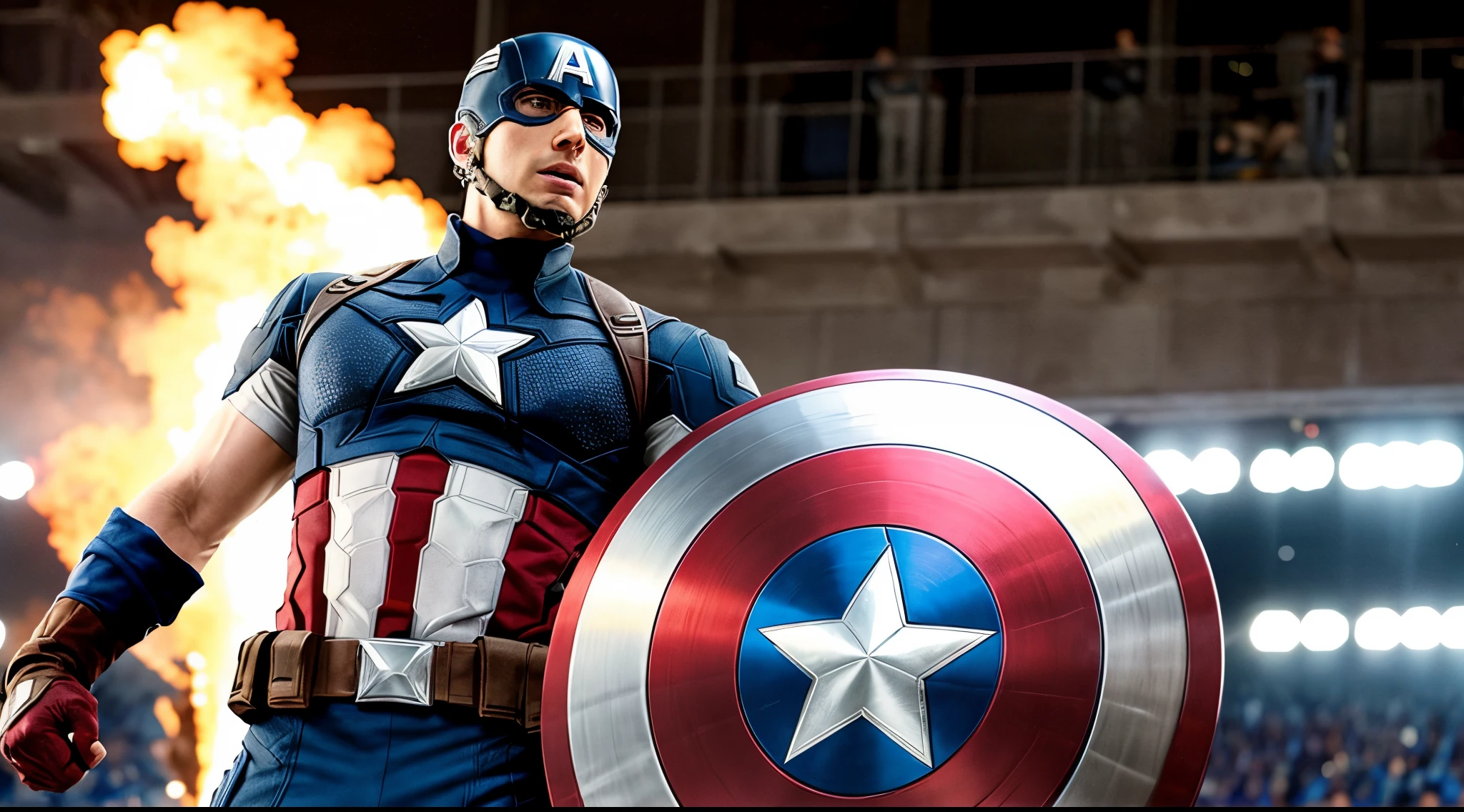 CAPTAIN AMERICA SPEECHING TO THE CROWD