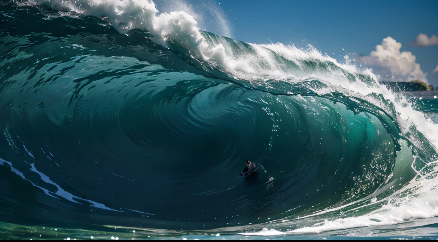Unique emerald green wave forming stock photo