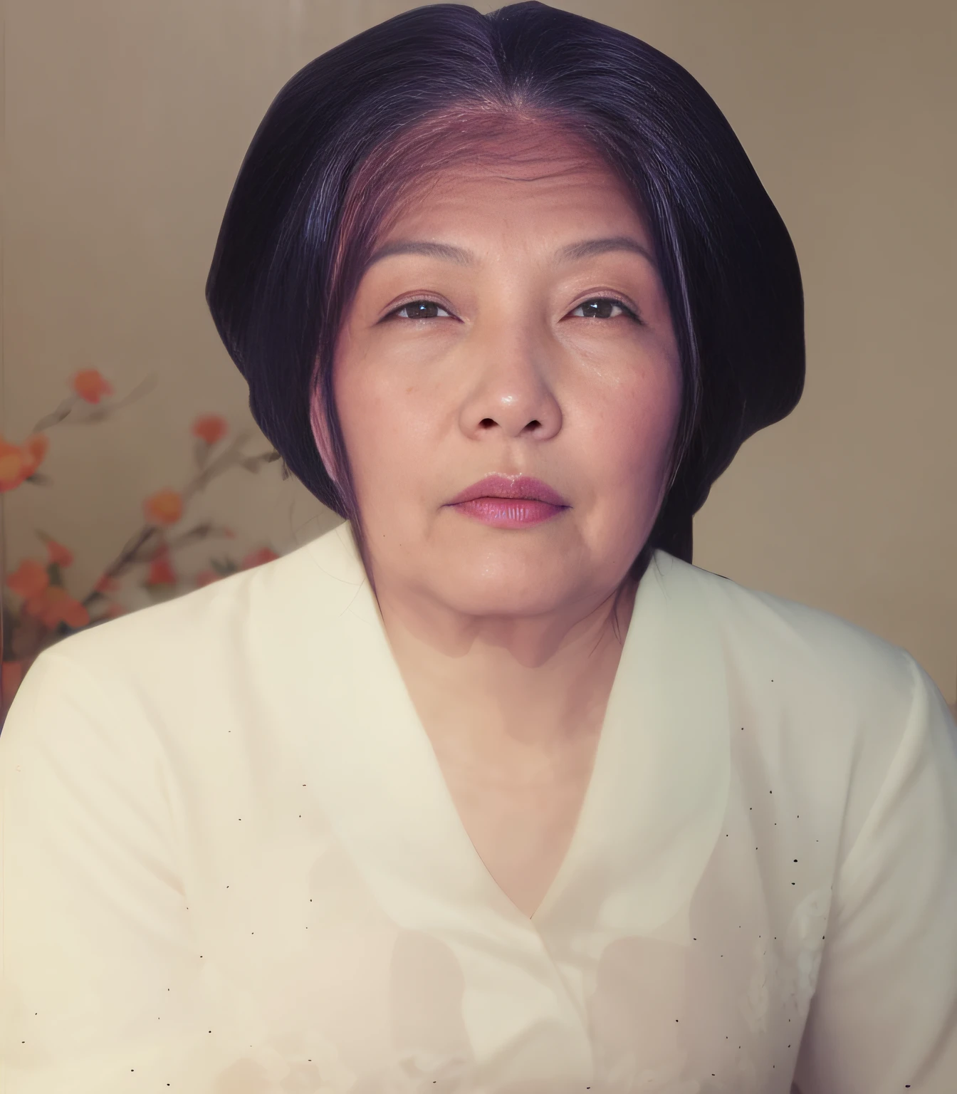 there  a woman with a hat on her head and a flower in the background, jiyun chae, mai anh tran, photo of a woman, qiu fang, yun ling, song nan li, mei-ling zhou, phuoc quan, kazue kato, mingchen shen, inspired by Ruth Jên, xue han,  ling