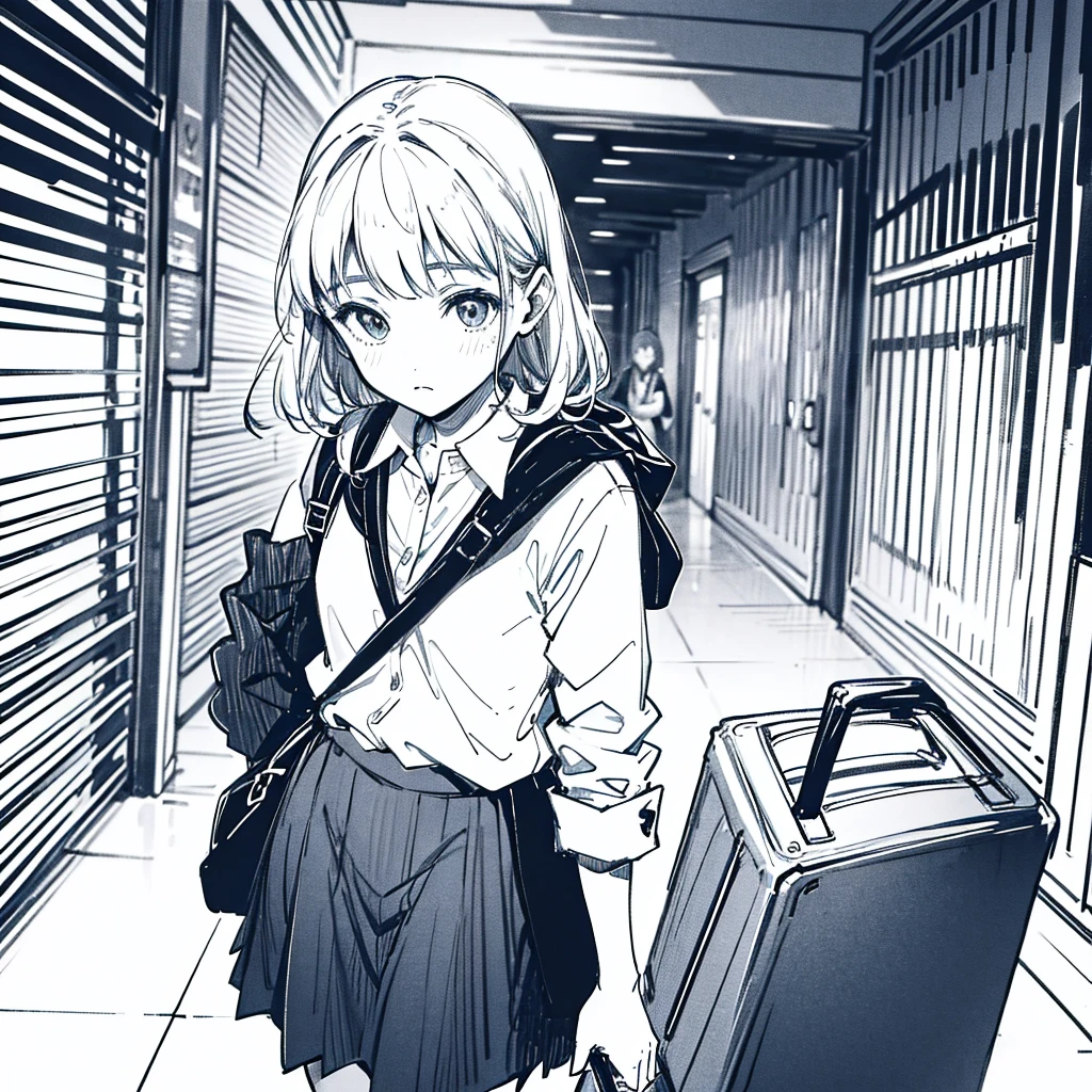 girl going to school