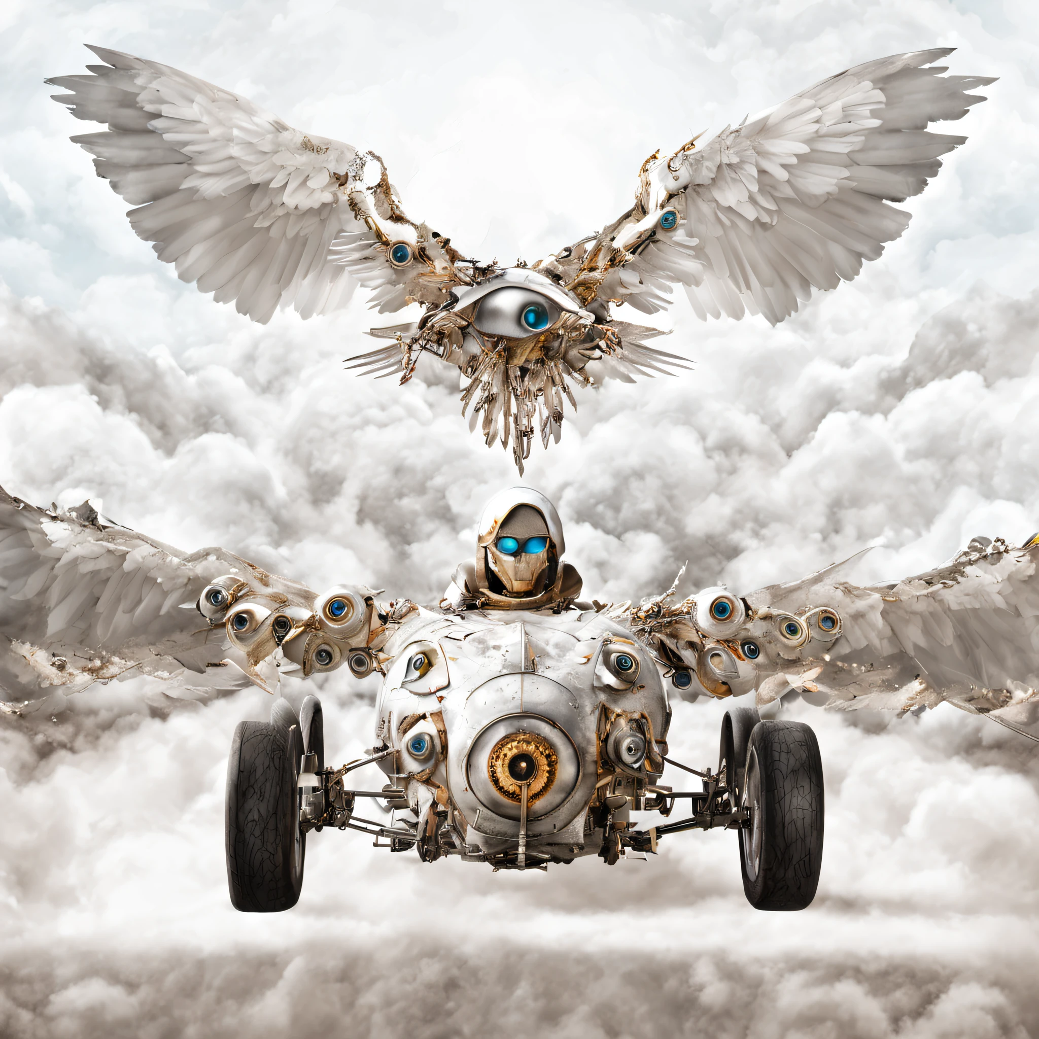 No human, wheels, Wings, thousand eyes