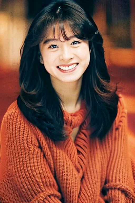 Akina Nakamori, 1girl in, Solo, Big eyes, Evil smile,