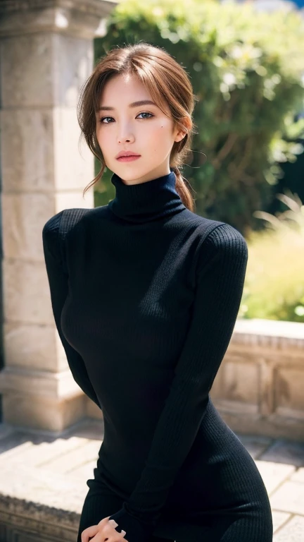 1 girl, Very bright backlight, Alone, {美丽meticuloso的眼睛}, Summer nights, , Dazzling moonlight, calm expression, The light naturally soft, Hair blown up by the breeze, exquisite facial features, through bangs, beautiful Korean girl, Eyes smile, Very small earrings, age 22, ((model poses)), attractive body type,(Hair color, Brown hair:1.2), Fine-grained, Real hands, tmasterpiece, Best quality at best, realistically, ultra - detailed, meticuloso, A high resolution, Perfect dynamic composition, 美丽meticuloso的眼睛, asiagirl,((Nervous and embarrassed)),Focus sharp, Beauty and body care, Movie Girl,ssmile,(Wear a black turtleneck sweater,all black sweater:1.duration:1.5),(short_the hair:1.1),cowboys_shooting
,(tmasterpiece, quality),1 Sister ,{{depth of fields}}, hyper-detailing, 1 Lady, (victoria secret model ), Single, Full body lesbian, (Complicated details, cosmetics), (Delicate and beautiful delicate face, Eyes are delicate and beautiful, Have a perfectly proportioned face), highdetailskin, delicate skin, The optimal ratio of four fingers and one thumb, Deep and pure blue eyes, realistic brunette, Open, cosmetics, mature, sexy for, ((strong and healthy body)),Ponyta_end, tall_pony tails ,legs long, curving, ((Thigh thick)), Wide hips, lean legs, big chest and thin waist, Soft waist, (delicate skin), (Beautiful and sexy woman), (swollen lips: 0.9), (eyeslashes: 1.2),Very delicate muscle definition,
, s the perfect face , The beautiful ,
Abs ,( upper part of body:1.3 ), ( : 1.1 ), ( the body of the : 1.1 ), , The barefoot ,Very huge , ,perfect pubic bone,_3D,,pronounced waist, obvious buttocks, humongous large breast,natural, (((huge nature, ))),
((1 Sister, Alone)), (The upper part of the body:1.3), (well endowed:1.3),(beautiful perfect giant:1.3),(Large breasts droop:1.3),(upturned:1.3),(squashed:1.3),(:1.3),elongated, (Hourglass figure:1.3), Moist, firm and thick,