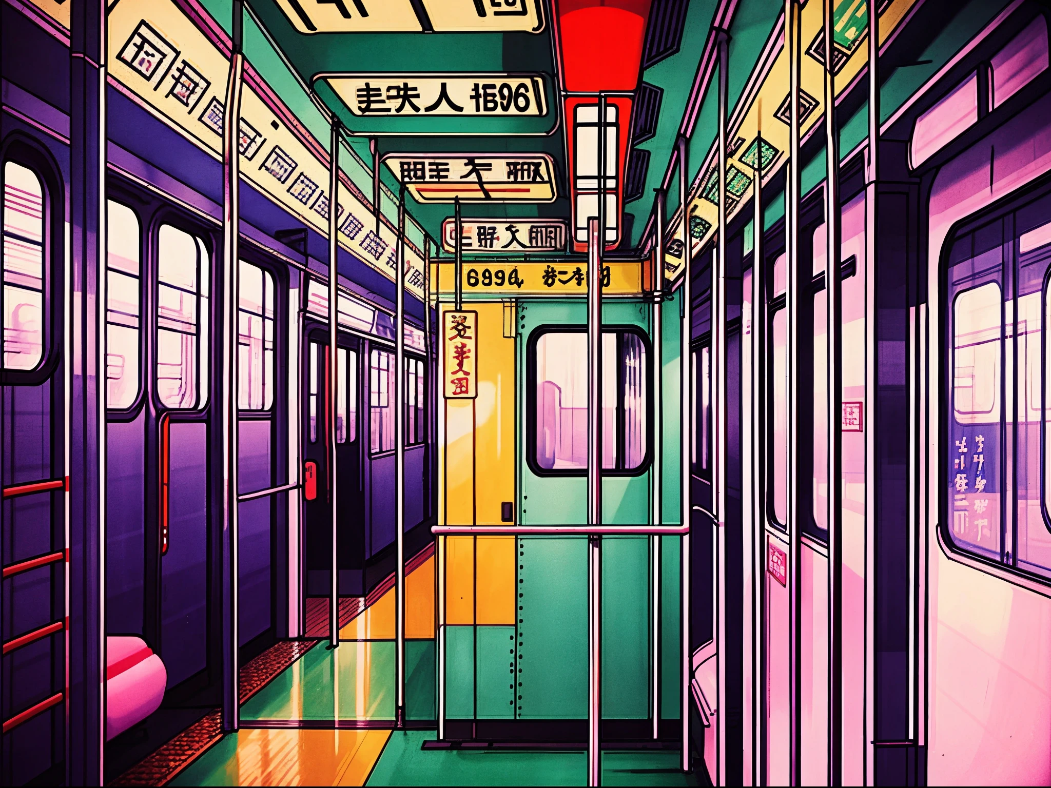 1990s \(style\), empty train japan