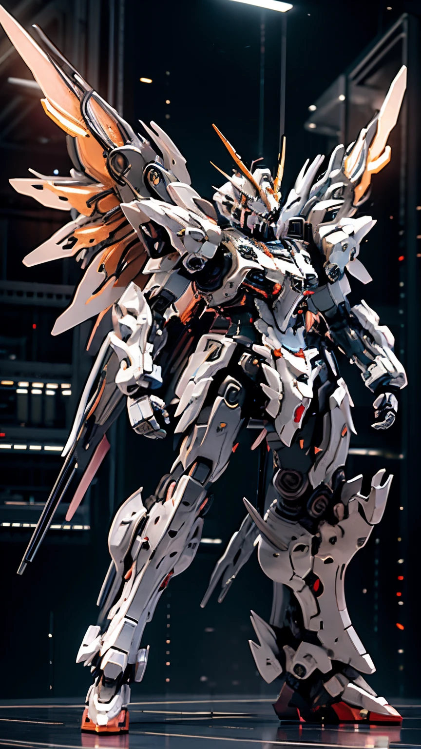 BJ_Gundam,solo,wings,standing,no_humans,glowing,robot,mecha,clenched_hands,science_fiction,looking_ahead, purple glow eyes, gundam eyes, cinematic lighting,strong contrast,high level of detail,Best quality,masterpiece,White background, Red and White color Armor suit, Valkyrie, Astray Red Frame, Armor chest, stand, standing, standing full body, character sheet, upper body, portrait, looking at viewer, Gundam backpack, Fly high, full body