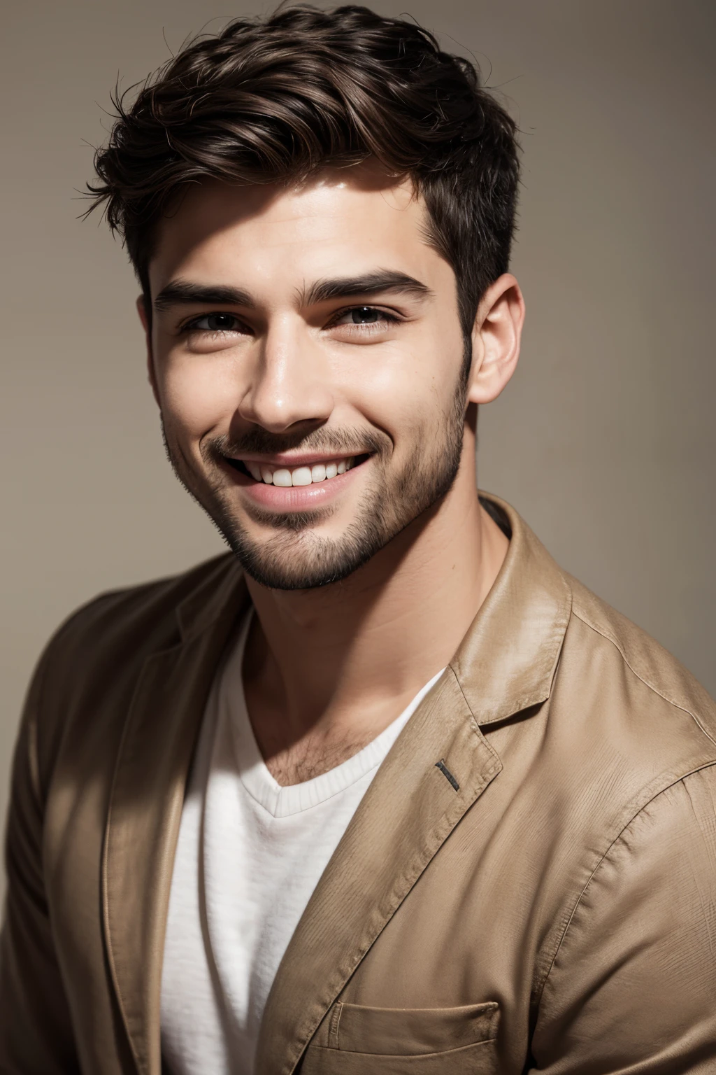 natural photo, portrait of man, smile, ultrarealistic