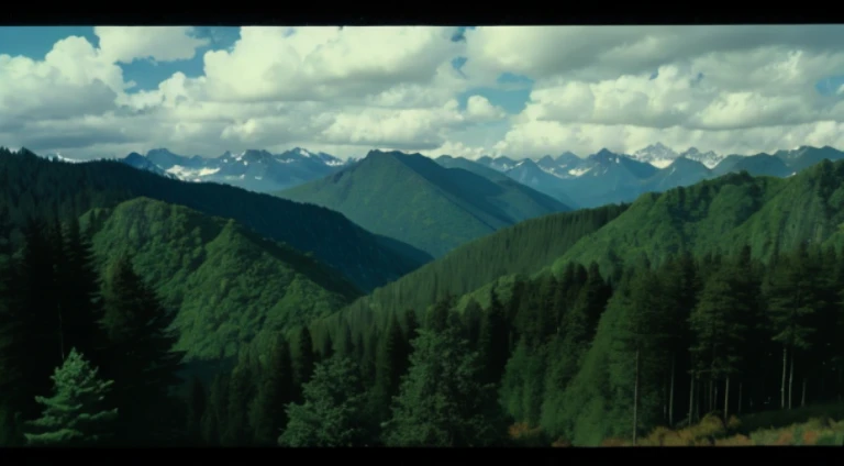 French and German landscape with mountains and forests in the distance, Overlooking the vast and peaceful forest, Bird&#39;s eye view cinestill 800t 18mm, mountain scene. cinematic Film still from, pine woods, taken from a movie, Mountain environment, There are Matsu pine trees, Still from a nature documentary, movie lens ar 9:16-n 6-g