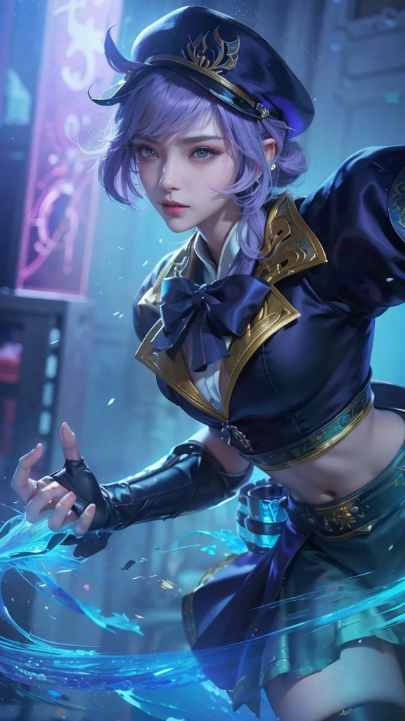 a close up of a woman with a purple and black costume, shadowbringers cinematic, 4 k detail fantasy, a beautiful fantasy empress, game cg, xianxia fantasy, xianxia hero, 2. 5 d cgi anime fantasy artwork, cinematic goddess close shot, ruan jia and artgerm, wow 4 k detail fantasy, hyperdetailed fantasy character