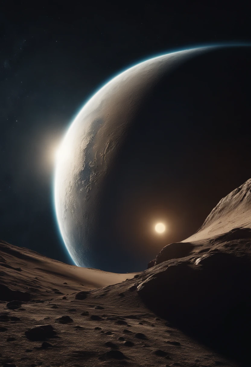 kosmos. Earth seen from the moon. ultra-high-definition quality at 8k resolution. The rendering utilizes Unreal Engine 5