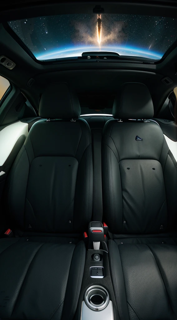 Speakers in the back of a Jaguar car launched into space.