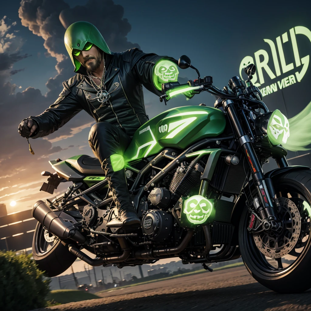 Flying dutch man, transparrent green ghost pirate, race motor