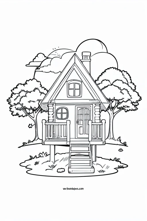 cute , Treehouses , coloring book , vector , white background , outline
Sketch style,coloring page,white background,drawing style,children style,full body