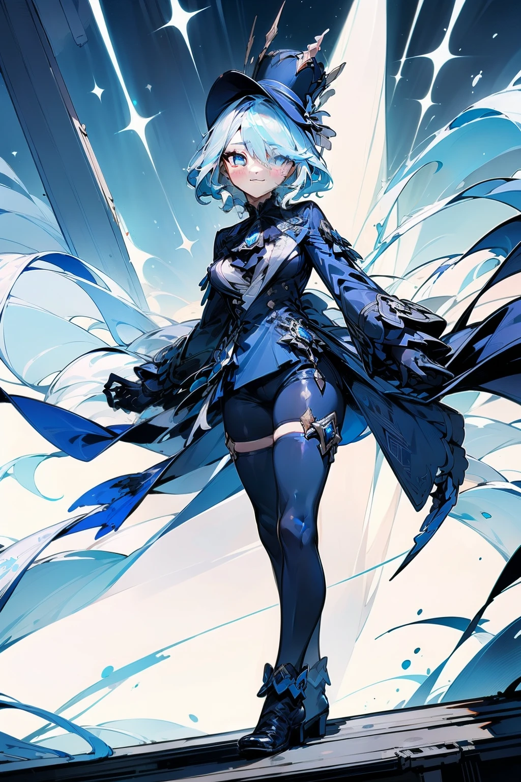 (heterochromatic:1.3)+(The right eye blood-red,)+(The left eye light blue:1.4),1 plump girl, 独奏, The stands up, hair adornments, eBlue Eye mechanical parts, electrical wires, Effects of cable failure, terror, sci-fy, A futuristic, The background inside darker, neonlight, cyber punk personage, hyper realisitc, eerie, Disturbing, Send chills down the spine, terror, onesie,red eyes,Venom Possession,Blackening,Long red gloves,jumpsuit,Tight one-piece latex clothing,Highlight her graceful figure,wrap the whole body,symbiote)),onesie,red eyes,Venom Possession,Blackening,Long red gloves,jumpsuit,Black latex clothing,red eyes,Best quality at best, A high resolution, ultra - detailed, Vivid texture, masks, Tight one-piece latex clothing, through bangs, Blue hair,wear tight socks,covered in black slime,sad expressions,say goodbye to staring,Infrared sleeve,long eyelasher, roundly eyes, light smile, ear nipple ring,, Short hair details, Sad smile,, Ji Liu, cellshading, hyper realisitc, cellshading, anaglyph, stereograms, Standing Picture, angle of view, atmospheric pressure, lightand shade contrast, 电影灯光, 8K, super detailing, Acura, Best quality at best, hyper HD, retinas, tmasterpiece, ctextured skin, Award-Awarded, A high resolution, Best quality at best, super detailing, Best quality, 8K, digitial painting,Anime girl in blue cloak,1个Giant Breast Girl,Alone,Forina \(genshin impact\),Fufu,full bodyesbian,nipple chain,frilled sleeves,shorter pants,blue bow,neck bowtie,longer sleeves,decor,high heels headwear)+(Mini hats:1.2),diadems,Blue footwear,blue bowtie,blue jacket,The shirt,jewely,jaket,(blackfootwear)+(Blue footwear bow),White socks,imagining \(genshin impact\),Pedras preciosas,(lightblue hair)+(White hair)+(long whitr hair)+(By bangs)+(ahoge