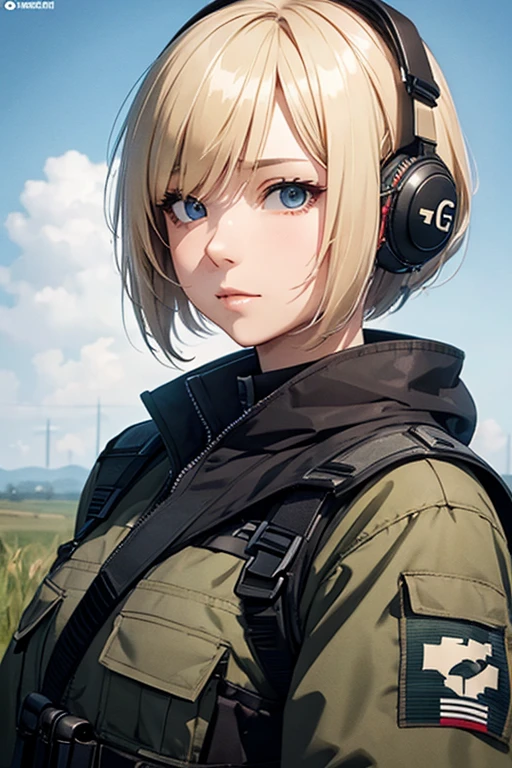 Female Solo、Blonde short bob、german military smog、Has FG42、battle field