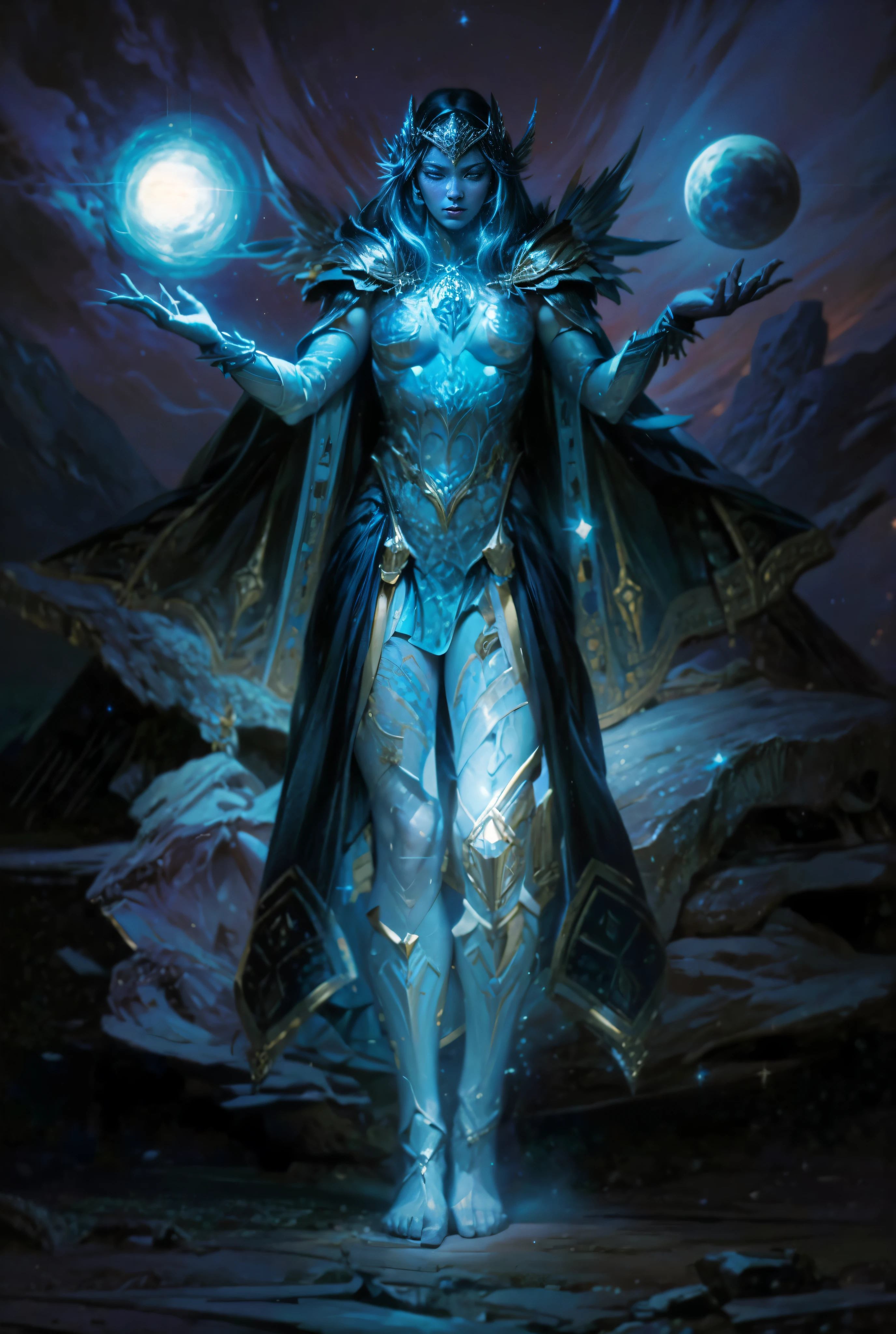 celestial god, woman of the universe,Valkyrie,Lady Knight,anatomical correct,epic fantasy digital art,Masterpiece artwork,8k,High definition resolution,detailed drawing,high qulity,, epic composition,