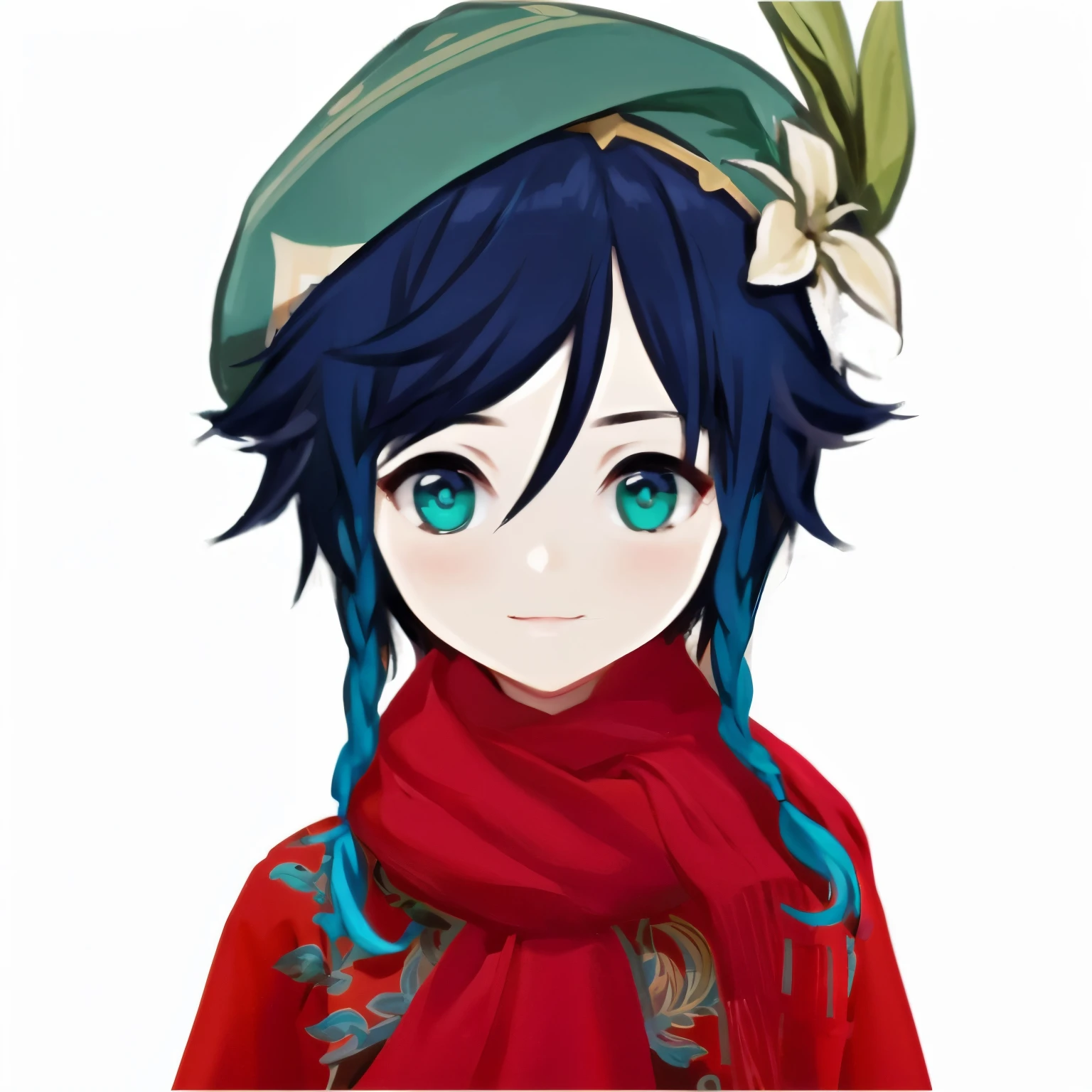 venti (genshin impact), venti in chinese clothes, red scarf, chinese clothes