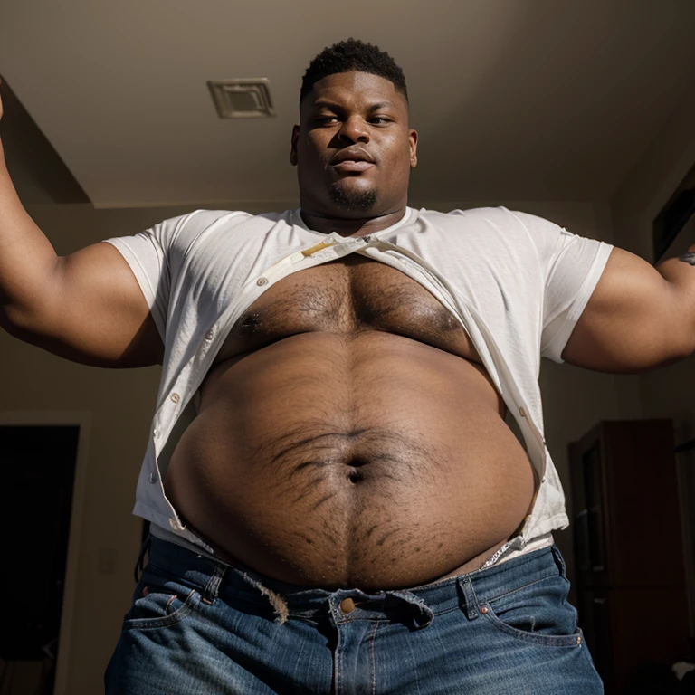 2+ Extremely & visibly Fat 950+ pound Zion Williamson with his belly hanging out of his clothes and visible, his clothes ripped apart because his belly was too big.