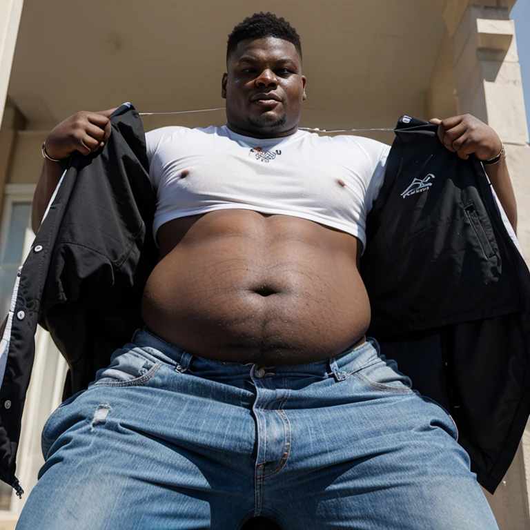 2+ Extremely Fat & overweight 950+ pound Zion Williamson with his belly hanging out of his clothes and  visible, his clothes ripped apart because his belly was too big.